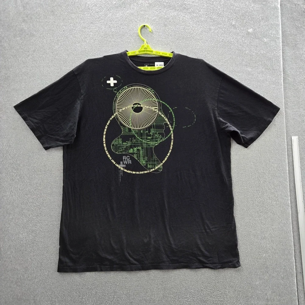 Polarwear Men Shirt 4X Black Graphic Abstract Diagram Short Sleeve Logo